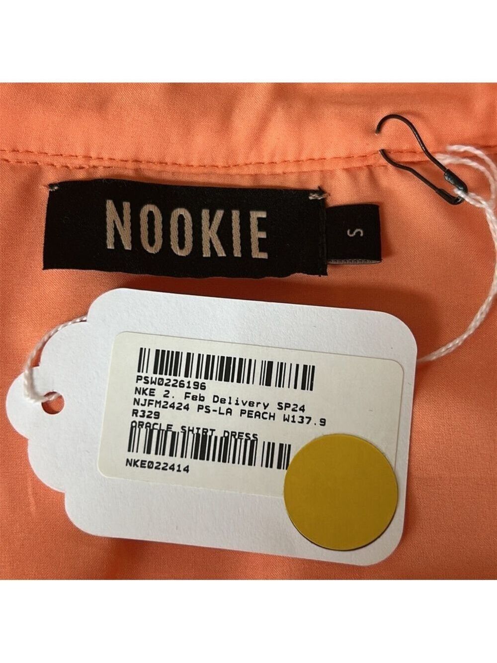 Nookie Oracle Peach Sequin Shirt Dress Size Small NWT - Picture 9 of 12